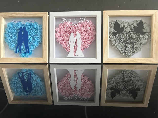 LGBT Personalised gay wedding shadow box