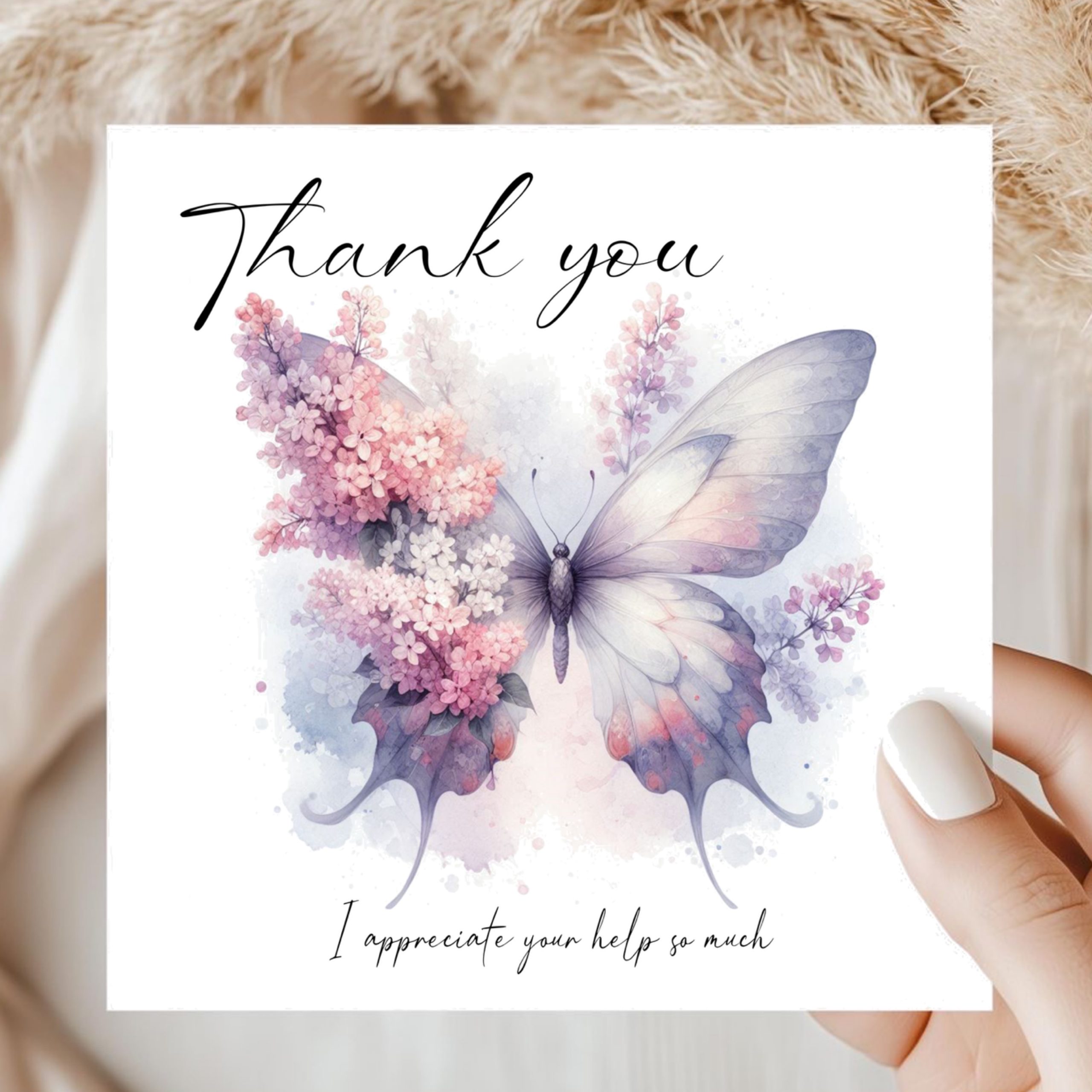 Butterfly Thank You Card: Appreciation Card