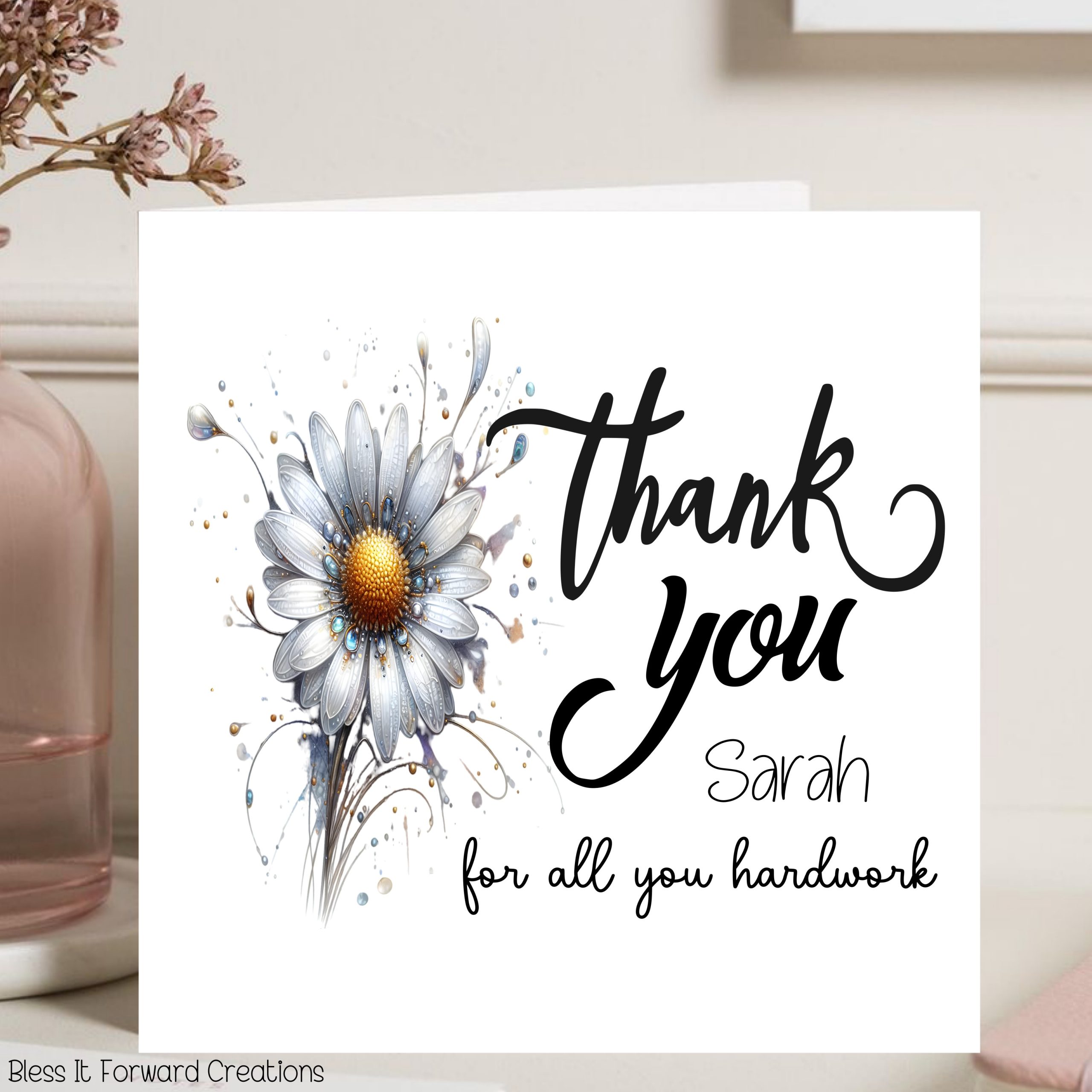 Daisy Thank You Card; Appreciation Card