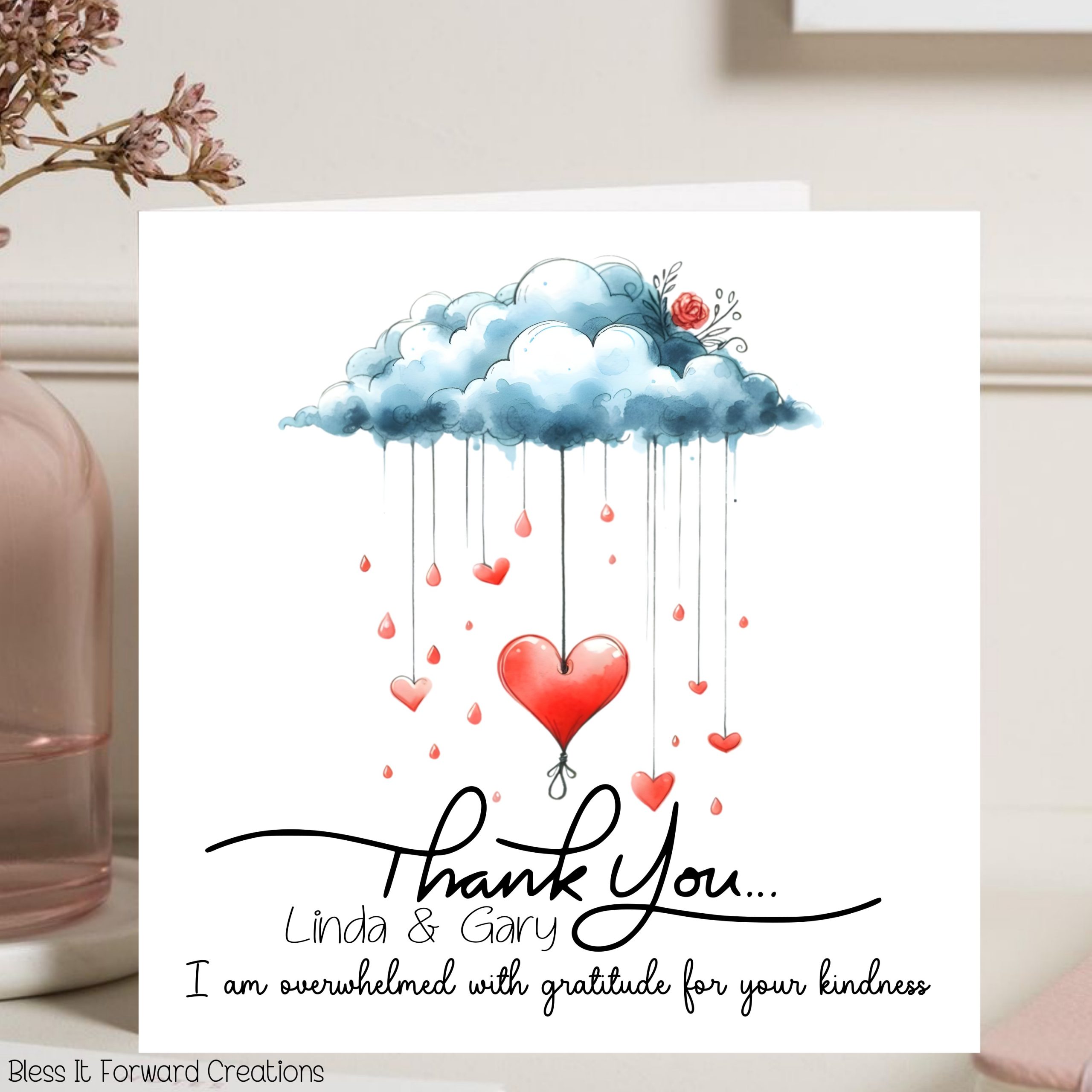 Heart Cloud Thank You Card: Appreciation Card