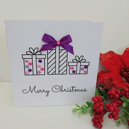 Handmade Personalised Christmas Card, Bling Christmas Card, Christmas Presents Card