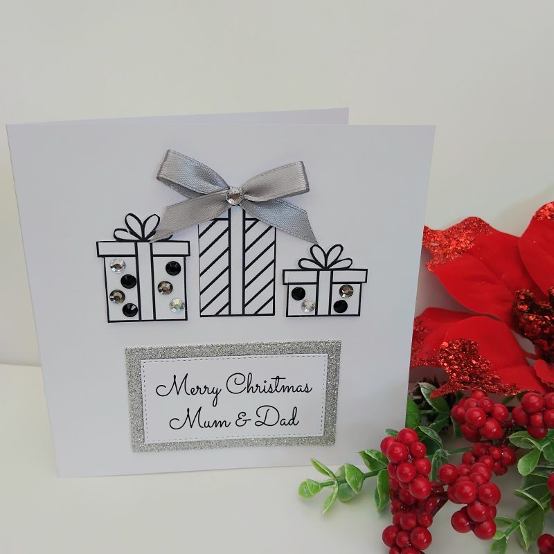 Personalised Handmade Christmas Card, Bling Christmas Card, Christmas Tree Card