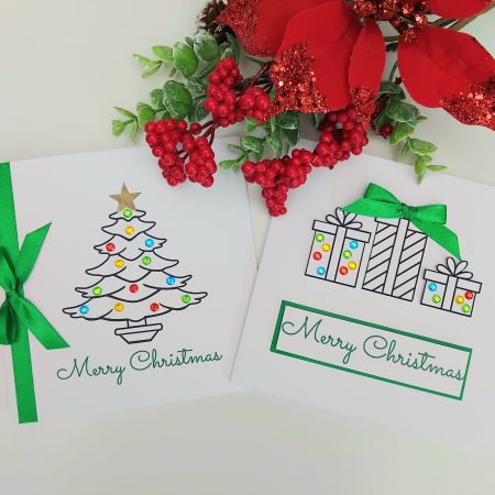 Personalised Handmade Christmas Card, Bling Christmas Card, Christmas Tree Card