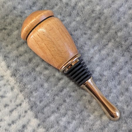 Hand turned bottle stopper made from beech with teardrop base