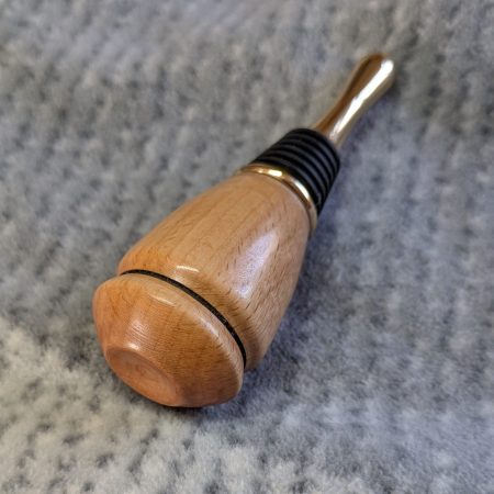 Hand turned bottle stopper made from beech with teardrop base