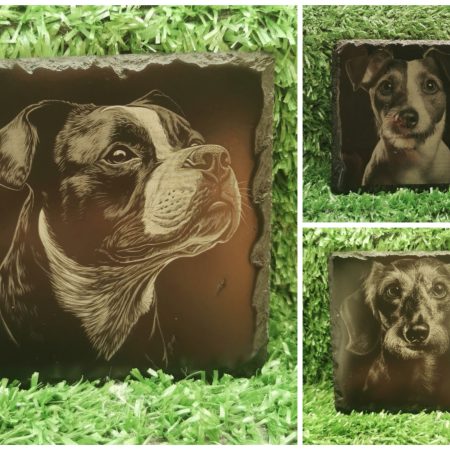 Dog Breed Slate Coaster, Laser Engraved, Dog Square 100mm