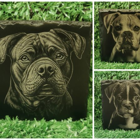 Dog Breed Slate Coaster, Laser Engraved, Dog Square 100mm