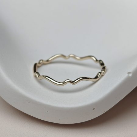 9ct Gold Dainty Wavy Stacking Ring - Solid Recycled Gold