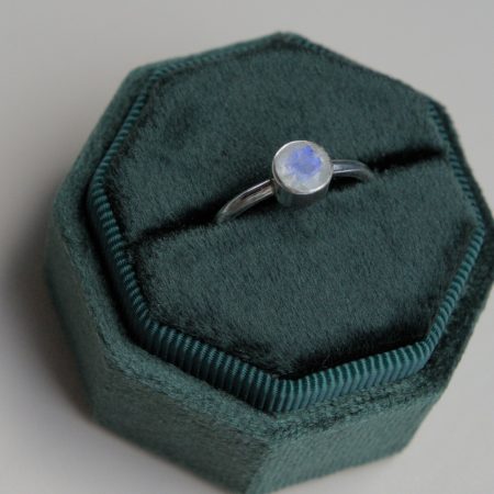 Moonstone and Recycled Sterling Silver Ring