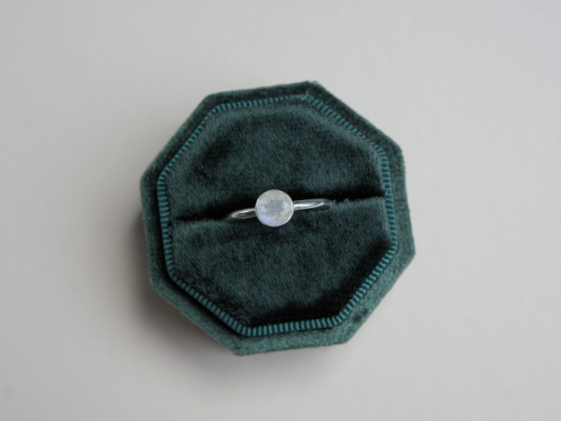 Moonstone and Recycled Sterling Silver Ring