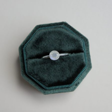 Moonstone and Recycled Sterling Silver Ring