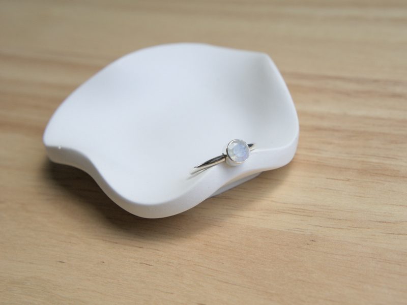 Moonstone and Recycled Sterling Silver Ring