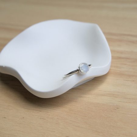 Moonstone and Recycled Sterling Silver Ring