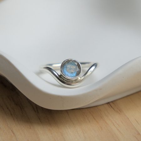 Labradorite and Recycled Sterling Silver Ring