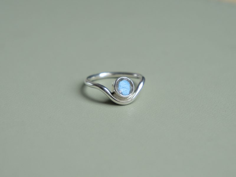 Labradorite and Recycled Sterling Silver Ring