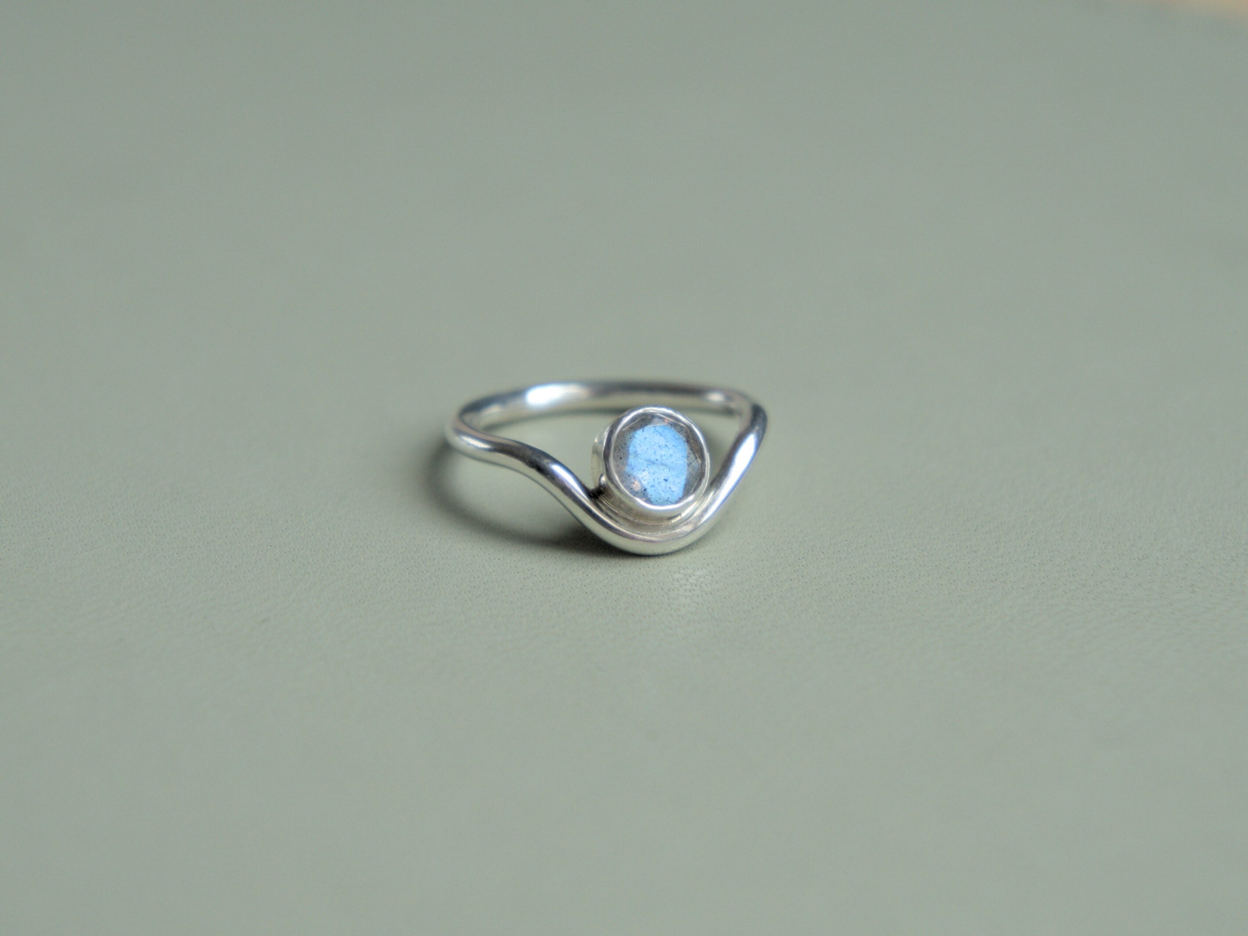 Labradorite and Recycled Sterling Silver Ring