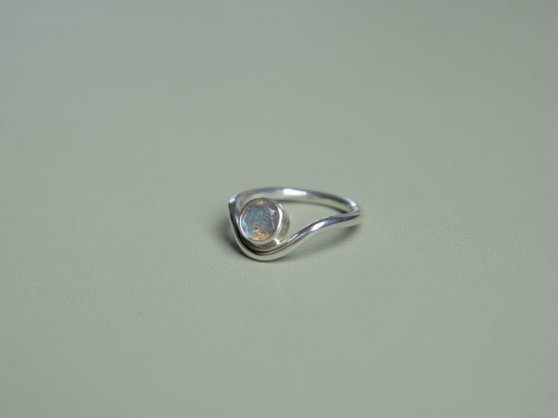 Labradorite and Recycled Sterling Silver Ring