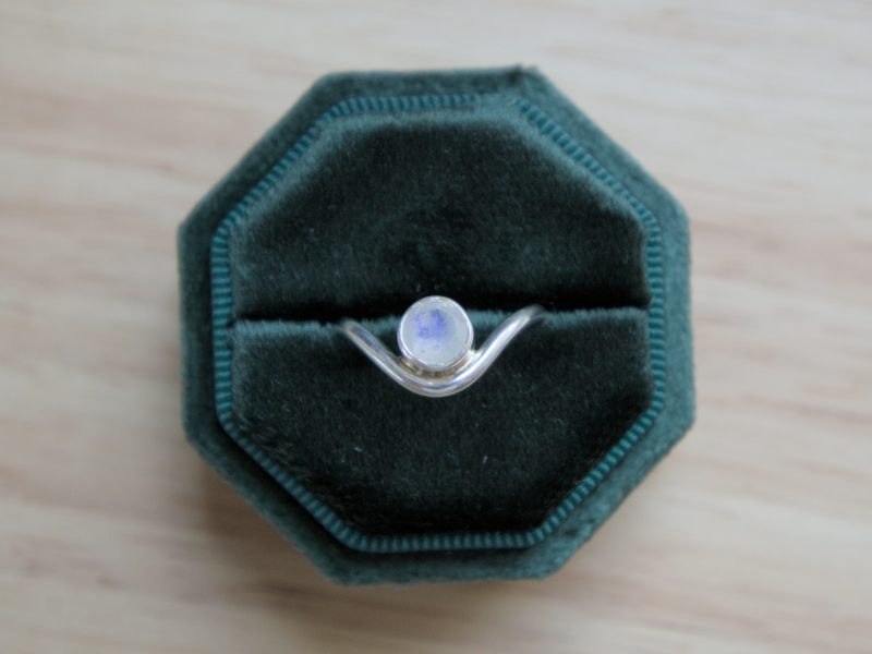 Moonstone and Recycled Sterling Silver Ring