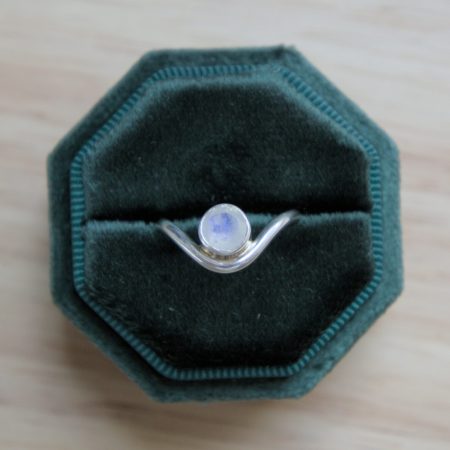 Moonstone and Recycled Sterling Silver Ring