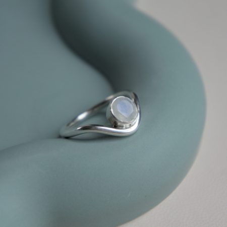 Moonstone and Recycled Sterling Silver Ring