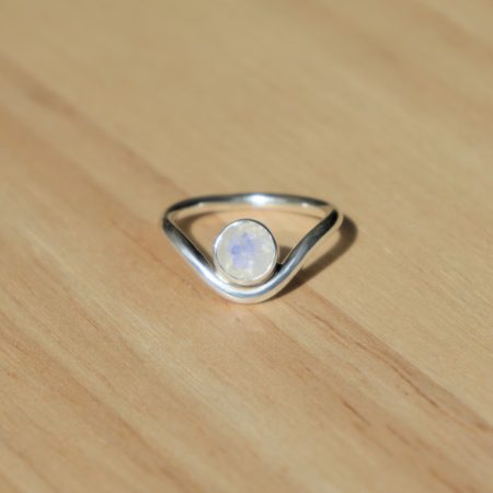 Moonstone and Recycled Sterling Silver Ring