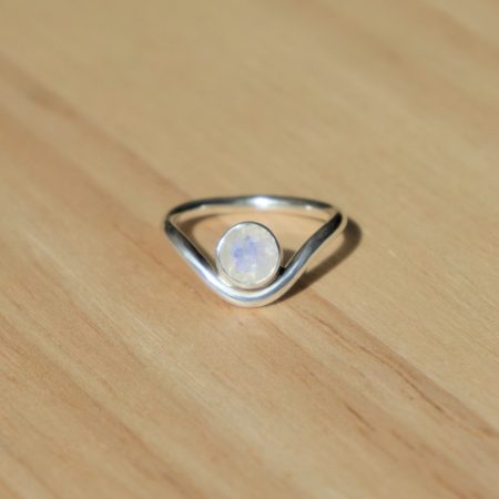 Moonstone and Recycled Sterling Silver Ring