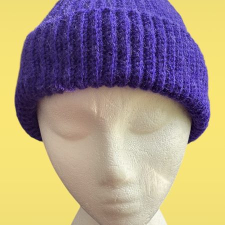 Purple colour Crochet Fisherman Hat. Unisex. One Size. Handmade.