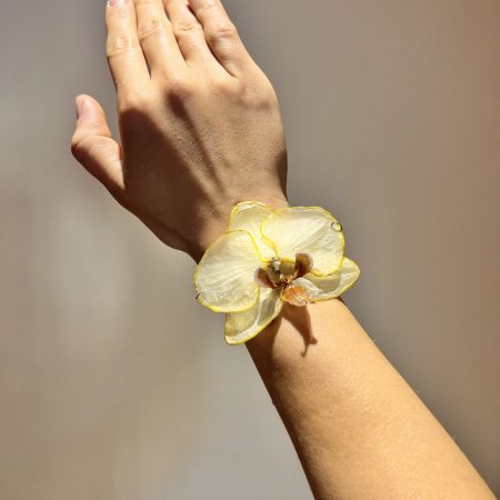 Natural Orchid Adjustable Bracelet | Handmade Resin Jewelry with Real Flower | Unique Botanical Gift