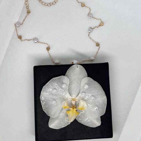 Handmade Real Orchid Resin Necklace-Wedding Keepsake
