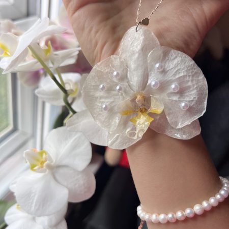 Handmade Real Orchid Resin Necklace-Wedding Keepsake
