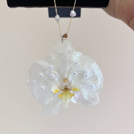 Handmade Real Orchid Resin Necklace-Wedding Keepsake