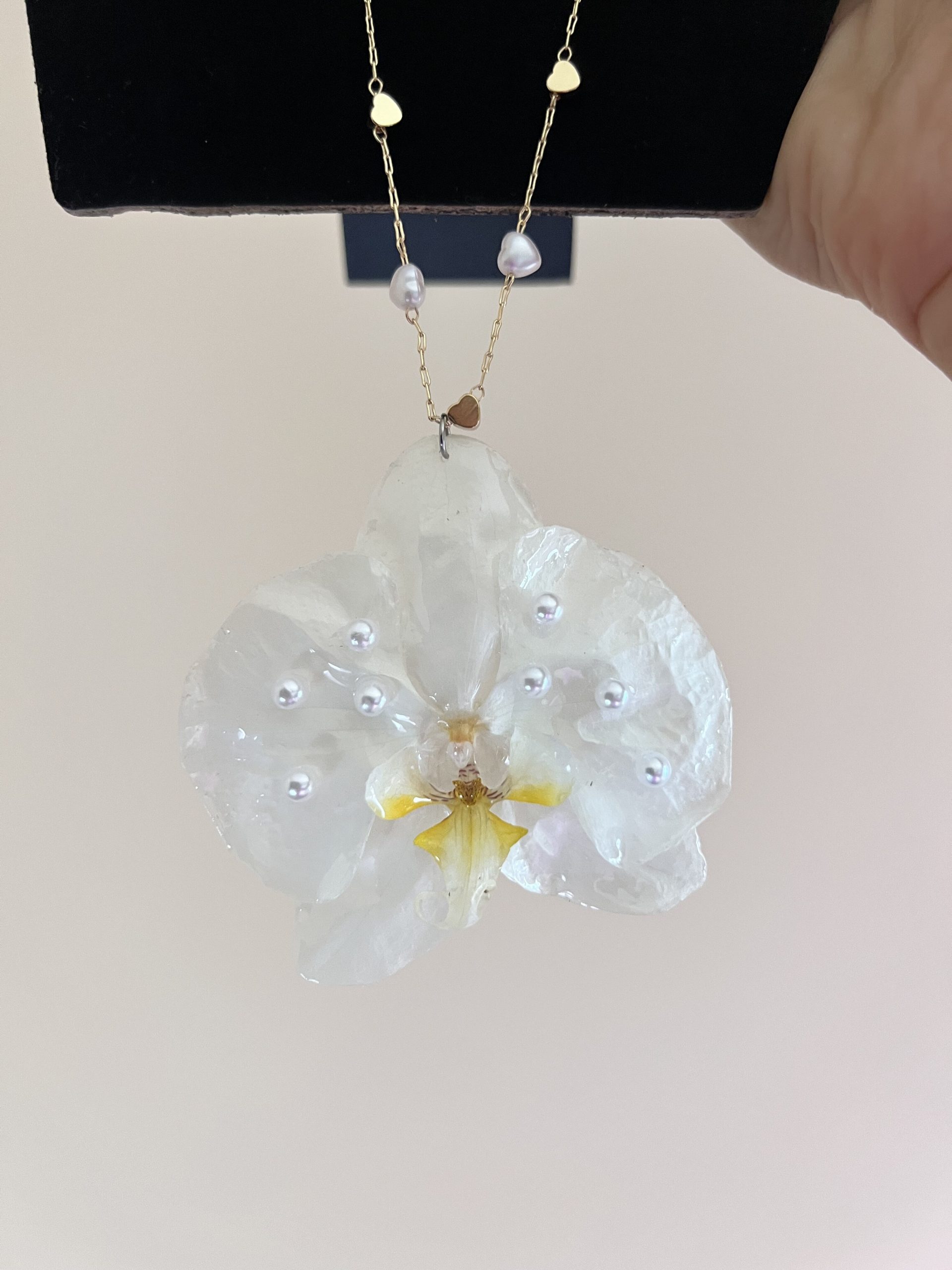 Handmade Real Orchid Resin Necklace-Wedding Keepsake - Crafter's