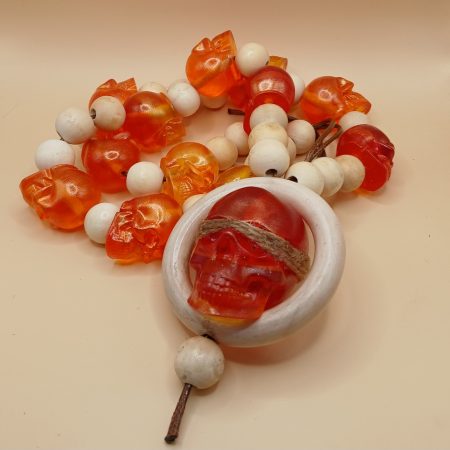 Arcane Artefacts - The Blind Prophet | handmade resin skull necklace/Prayer Beads | LARP, cosplay, theatre | 6 colours available
