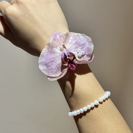 Handmade Orchid Flower Bracelet | Real Preserved Flower Jewelry | Nature Inspired Gift