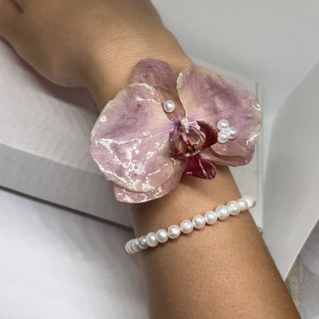 Handmade Orchid Flower Bracelet | Real Preserved Flower Jewelry | Nature Inspired Gift