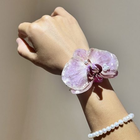 Handmade Orchid Flower Bracelet | Real Preserved Flower Jewelry | Nature Inspired Gift