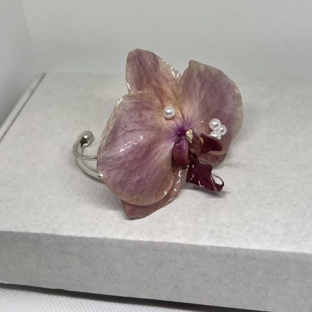 Handmade Orchid Flower Bracelet | Real Preserved Flower Jewelry | Nature Inspired Gift