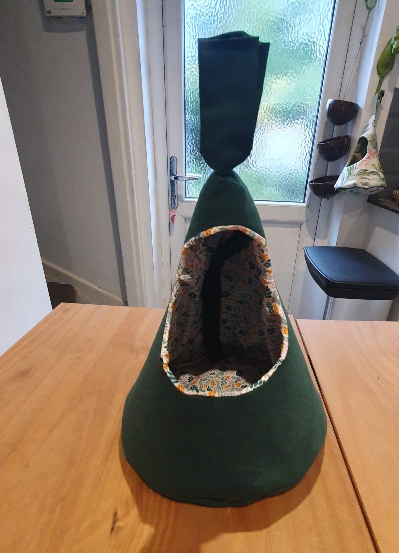 Green Peg Bag, hidden floral interior