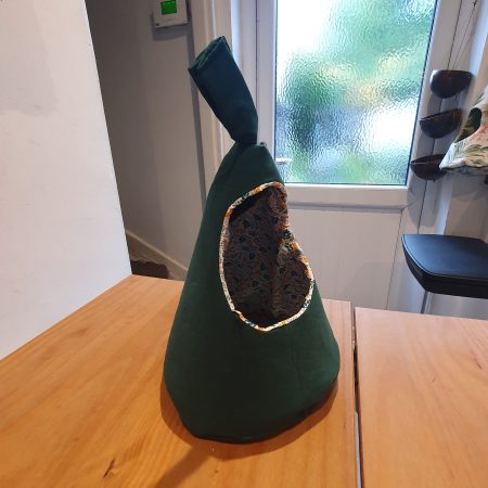 Green Peg Bag, hidden floral interior