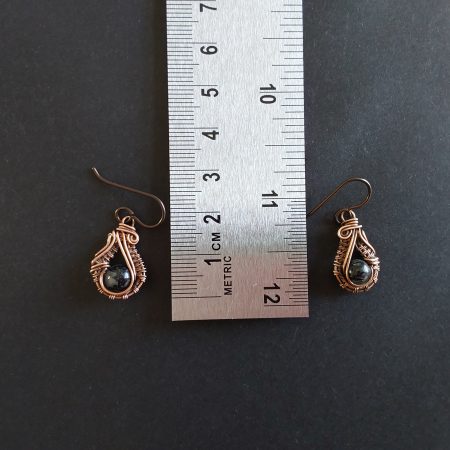 Tourmalinated Quartz wire weave earrings with hypoallergenic ear wires