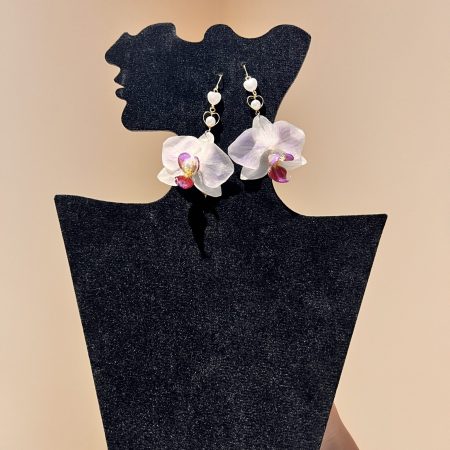 Handmade Real Orchid Earrings | Resin Preserved Flower Jewelry | Unique Botanical Gift for Her