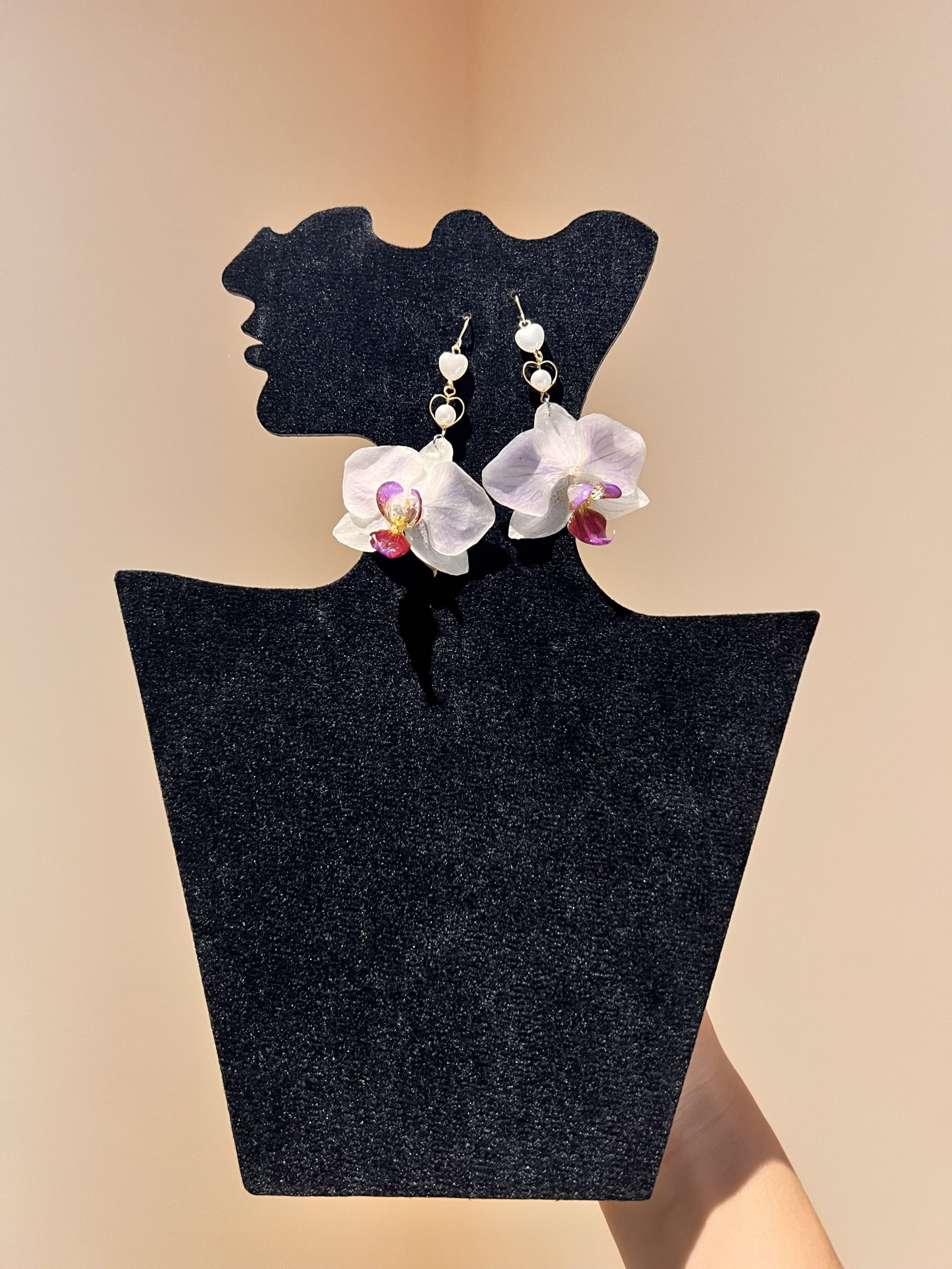 Handmade Real Orchid Earrings | Resin Preserved Flower Jewelry | Unique Botanical Gift for Her