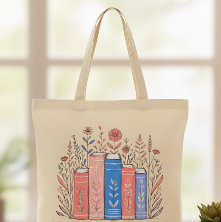 Personalised Canvas Book Lovers Tote Shopping Bag