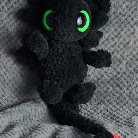 Crocheted Dragon Snuggler, Handmade Dragon Plush