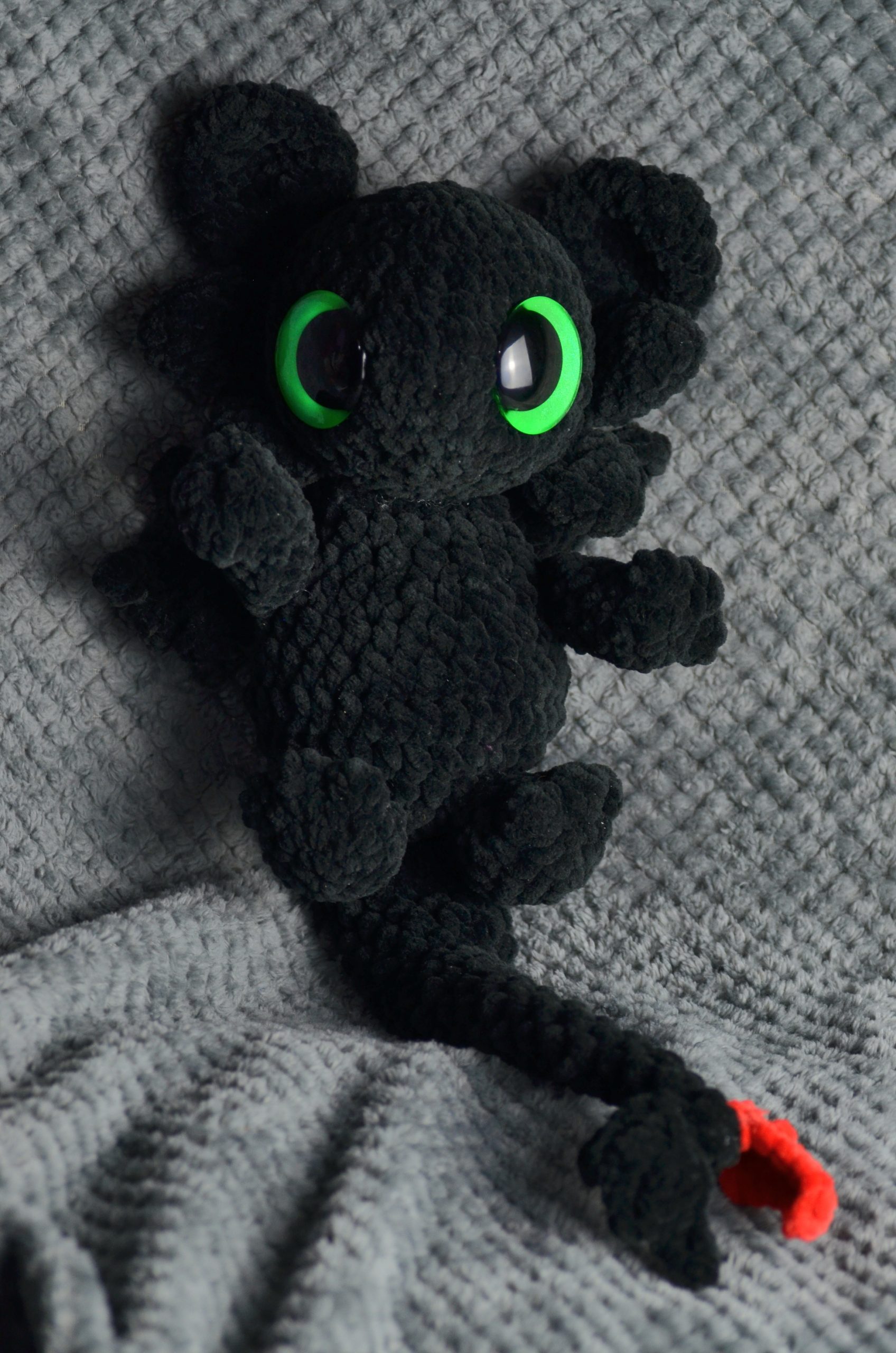 Crocheted Dragon Snuggler, Handmade Dragon Plush
