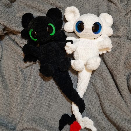 Crocheted Dragon Snuggler, Handmade Dragon Plush