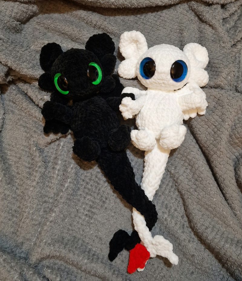 Crocheted Dragon Snuggler, Handmade Dragon Plush