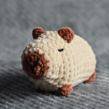 Pebble, the Capybara, crocheted plushie, soft toy, cuddle friend