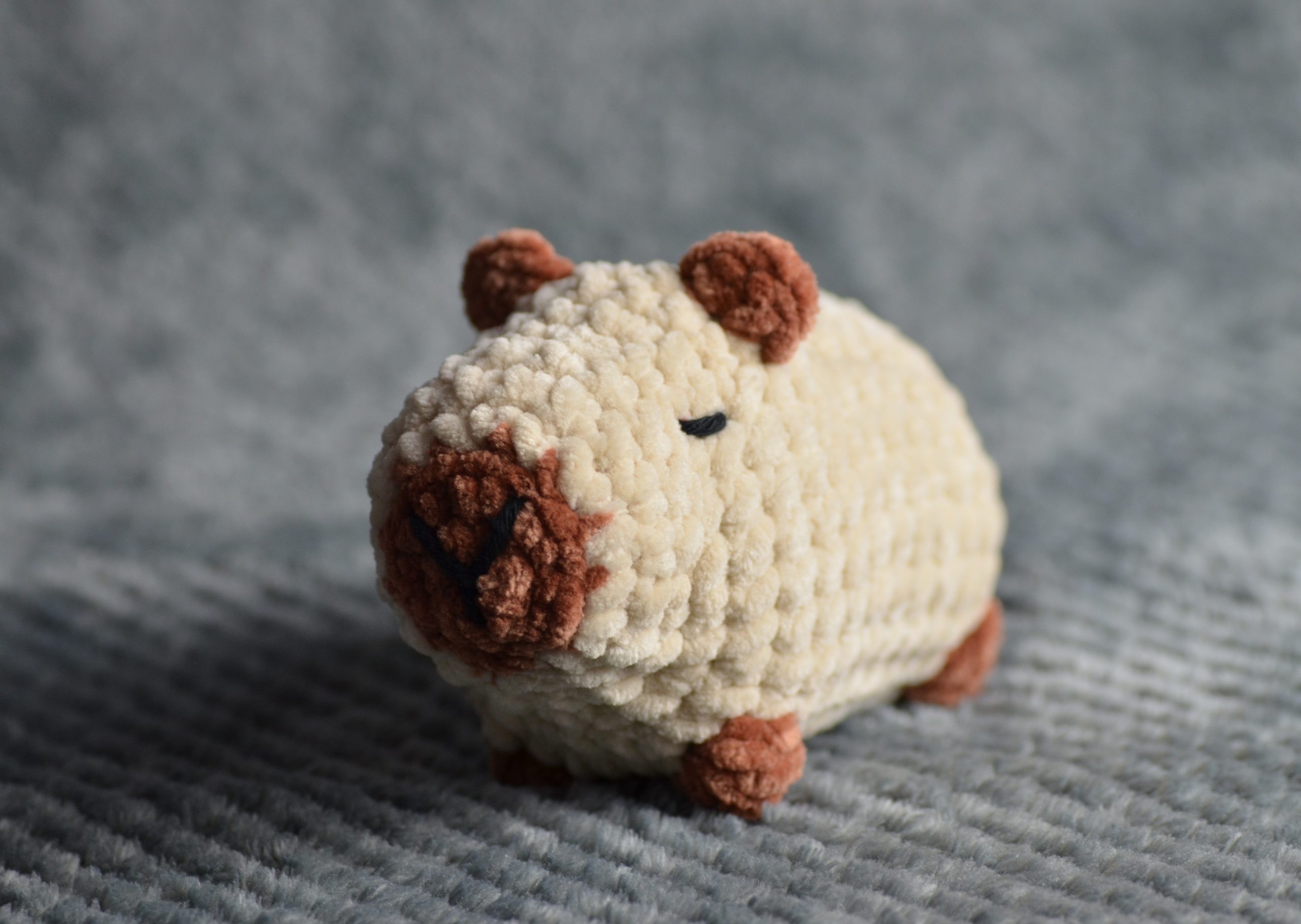 Pebble, the Capybara, crocheted plushie, soft toy, cuddle friend