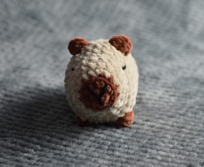 Pebble, the Capybara, crocheted plushie, soft toy, cuddle friend